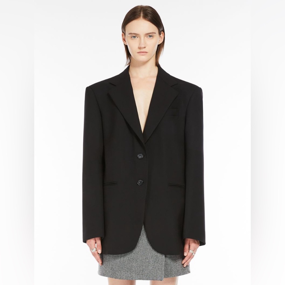 SPORTMAX Black Oversized Blazer IT 36